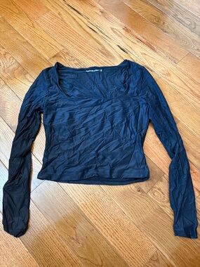 Abercrombie & Fitch Black Long Sleeve Scoop Neck Top